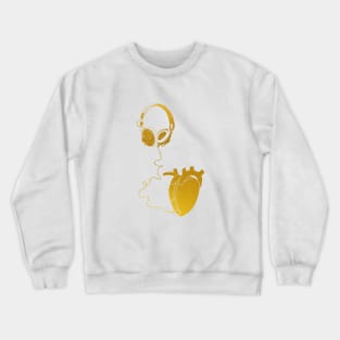 Headphones with Heart Crewneck Sweatshirt